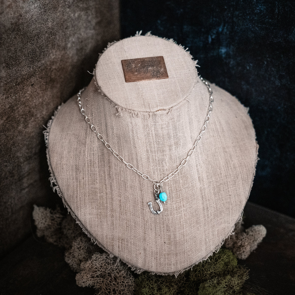Blue Sky Horseshoe Necklace