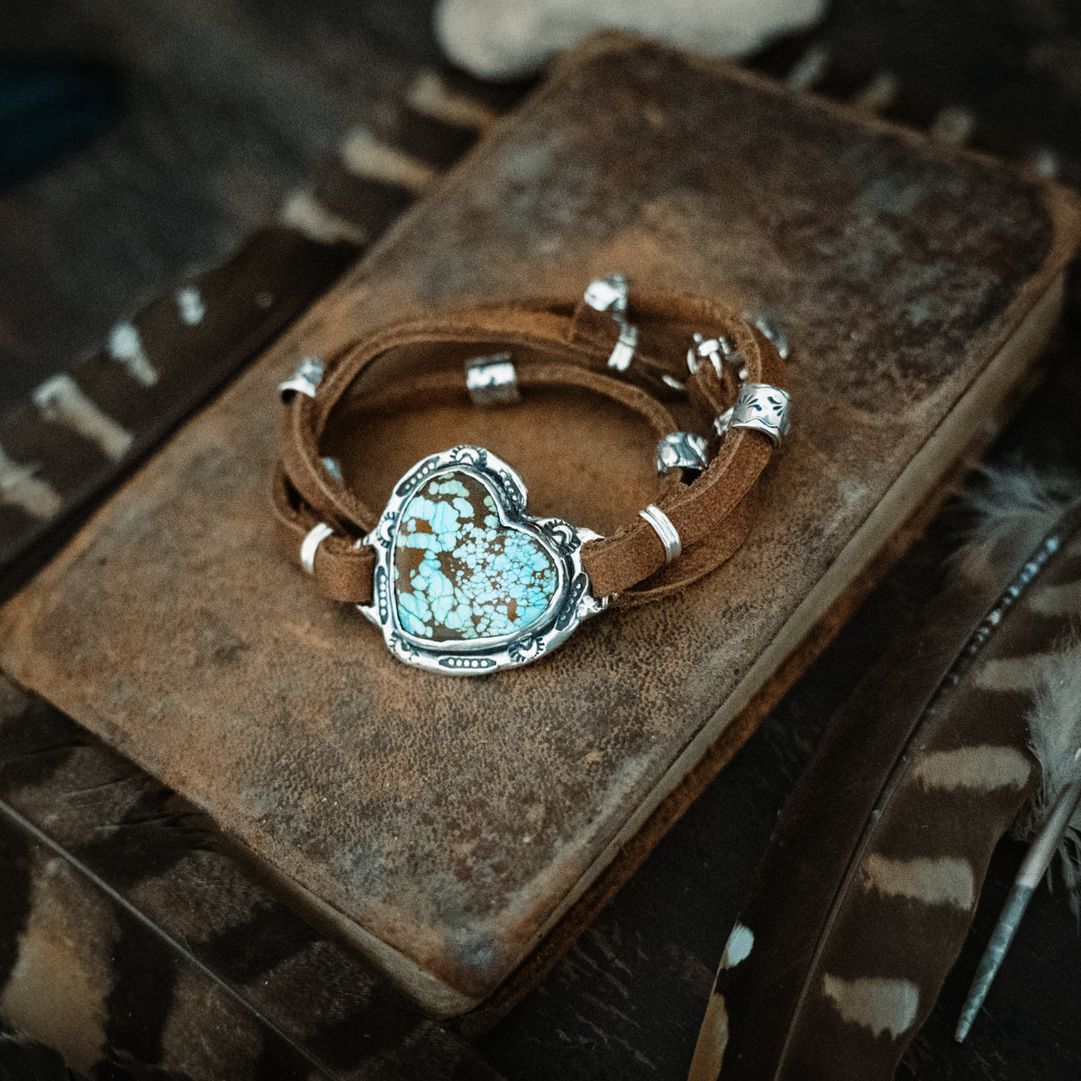 Brave Heart Turquoise Wrap Bracelet