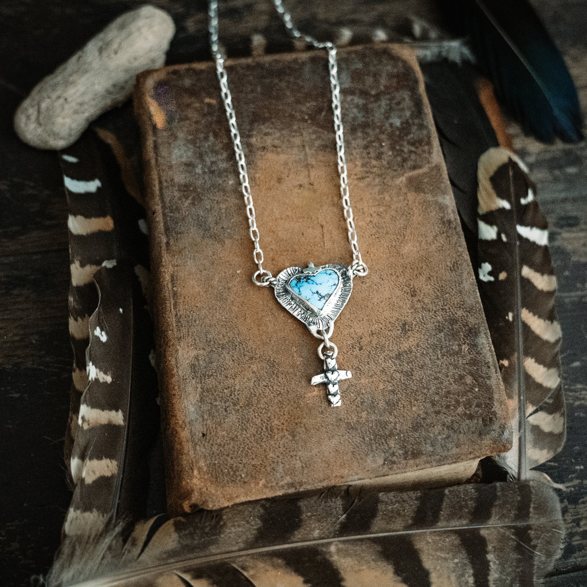 Brave Heart Golden Lavender Turquoise Necklace