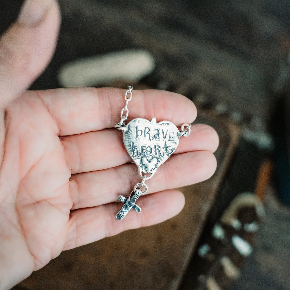Brave Heart Golden Lavender Turquoise Necklace