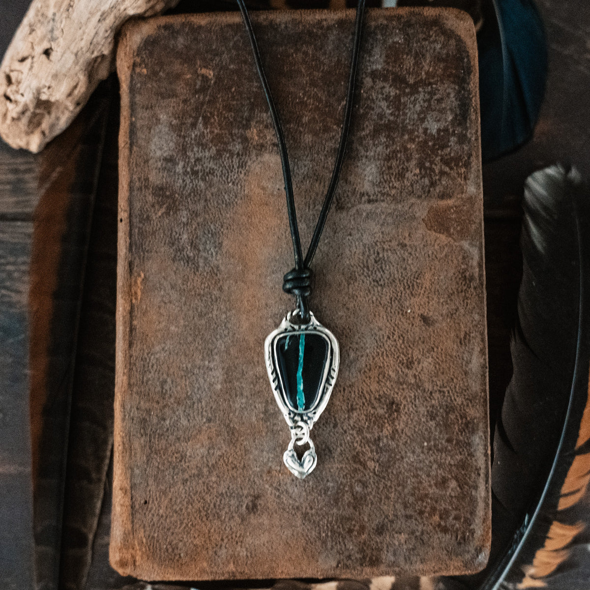 Broken Arrow Black Buffalo Necklace