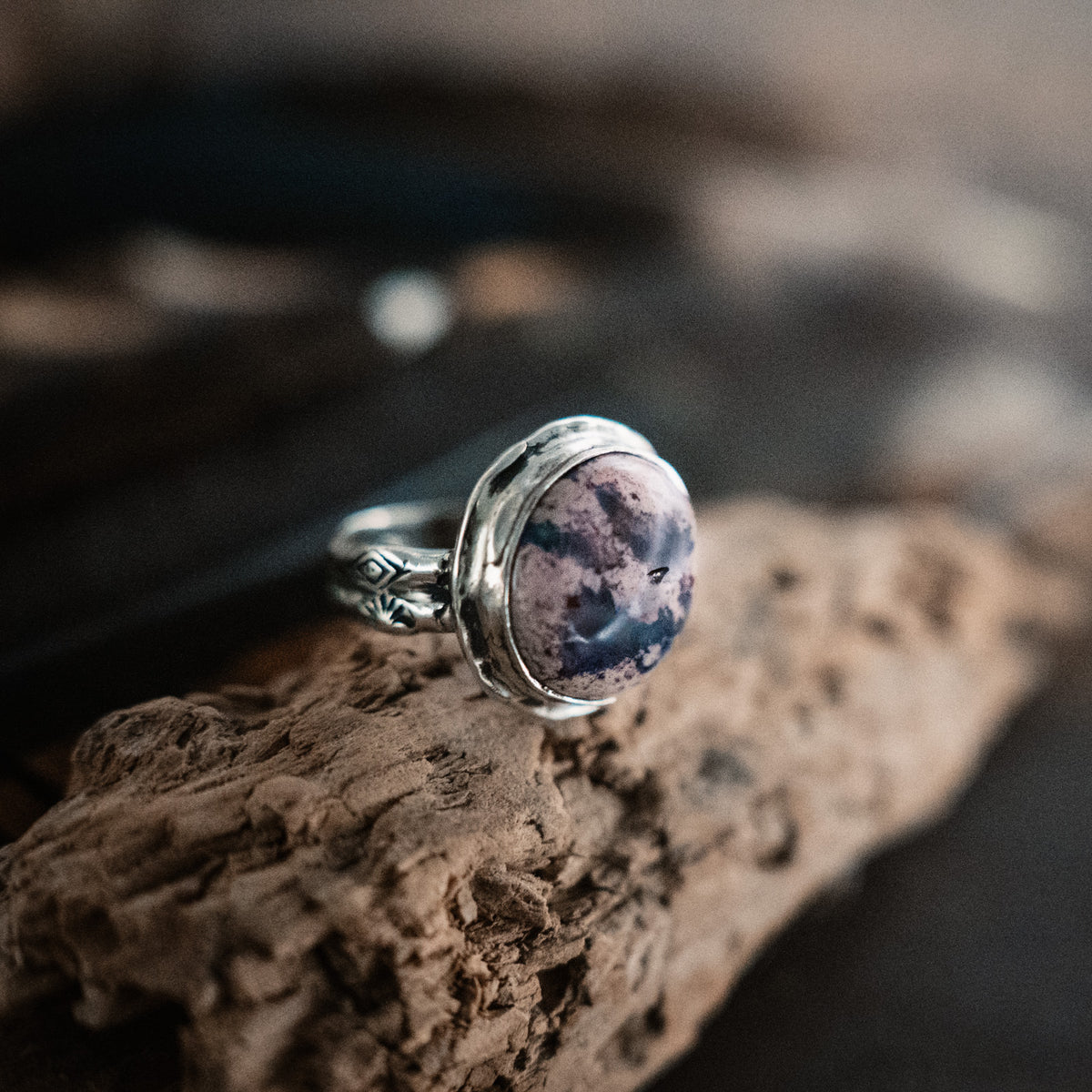 Bubble  Gum Ring- Aubergine Cantera Opal Ring - Size 8.5