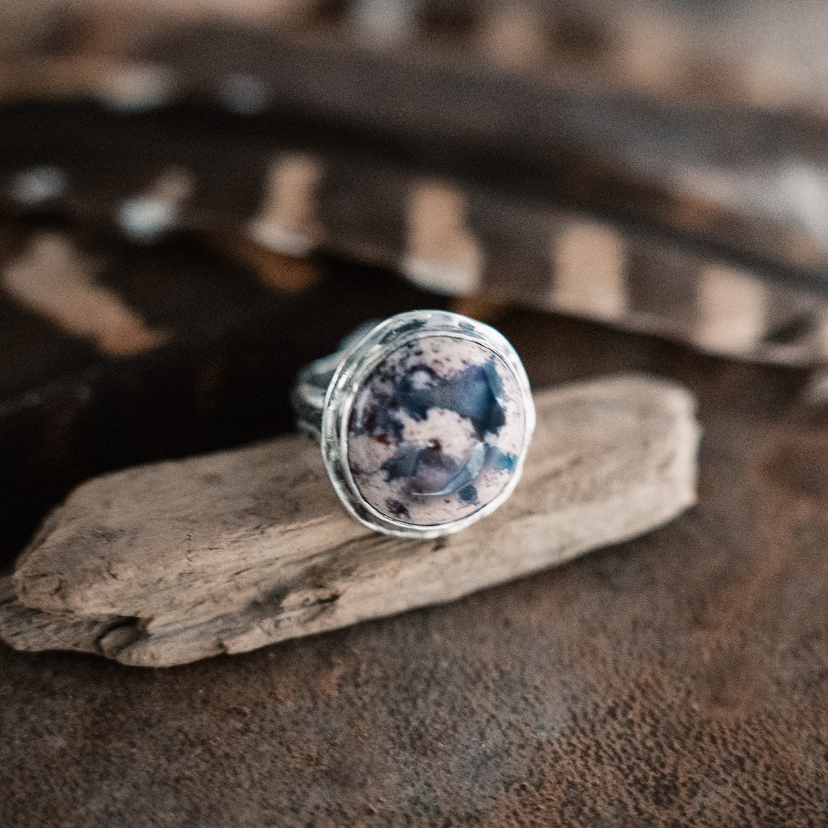 Bubble  Gum Ring- Aubergine Cantera Opal Ring - Size 8.5