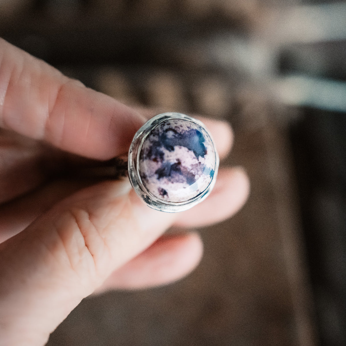 Bubble  Gum Ring- Aubergine Cantera Opal Ring - Size 8.5