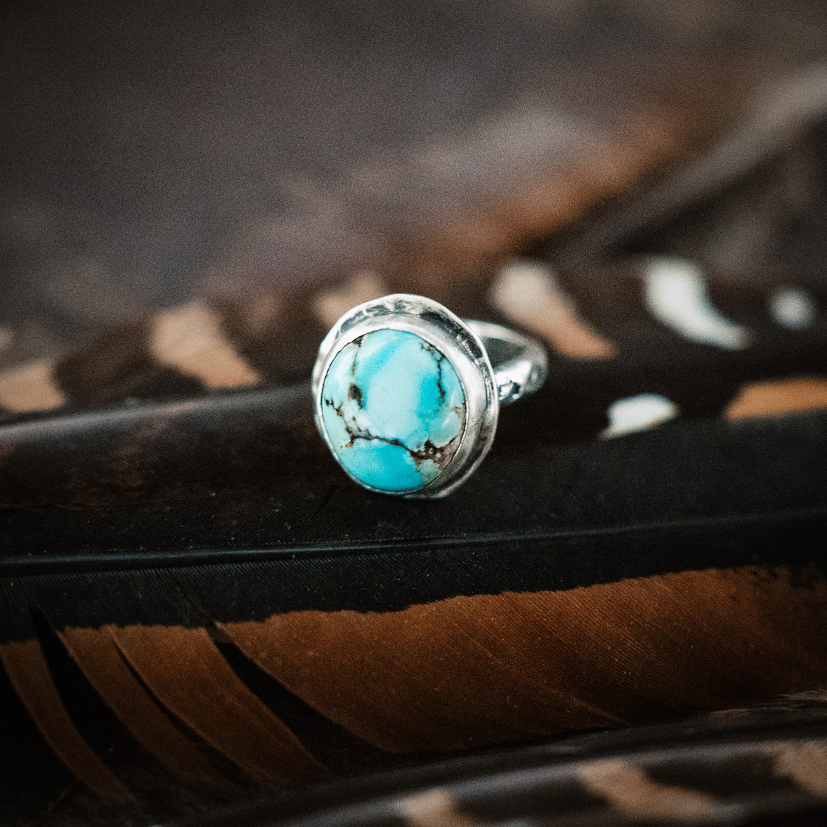 Bubble Gum Ring- Golden Hills Turquoise- Size 8