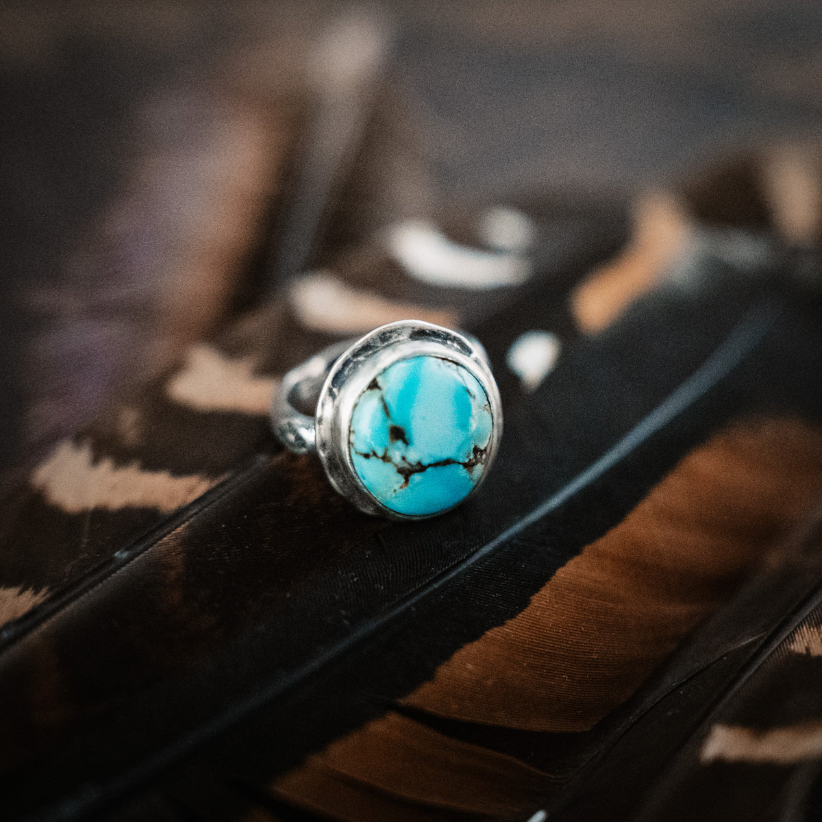 Bubble Gum Ring- Golden Hills Turquoise- Size 8