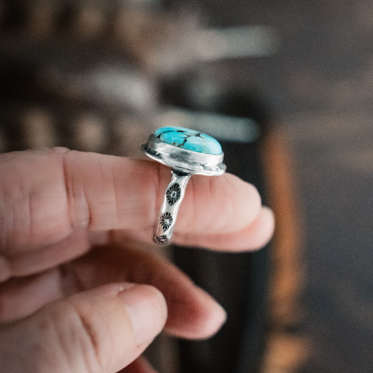 Bubble Gum Ring- Golden Hills Turquoise- Size 8