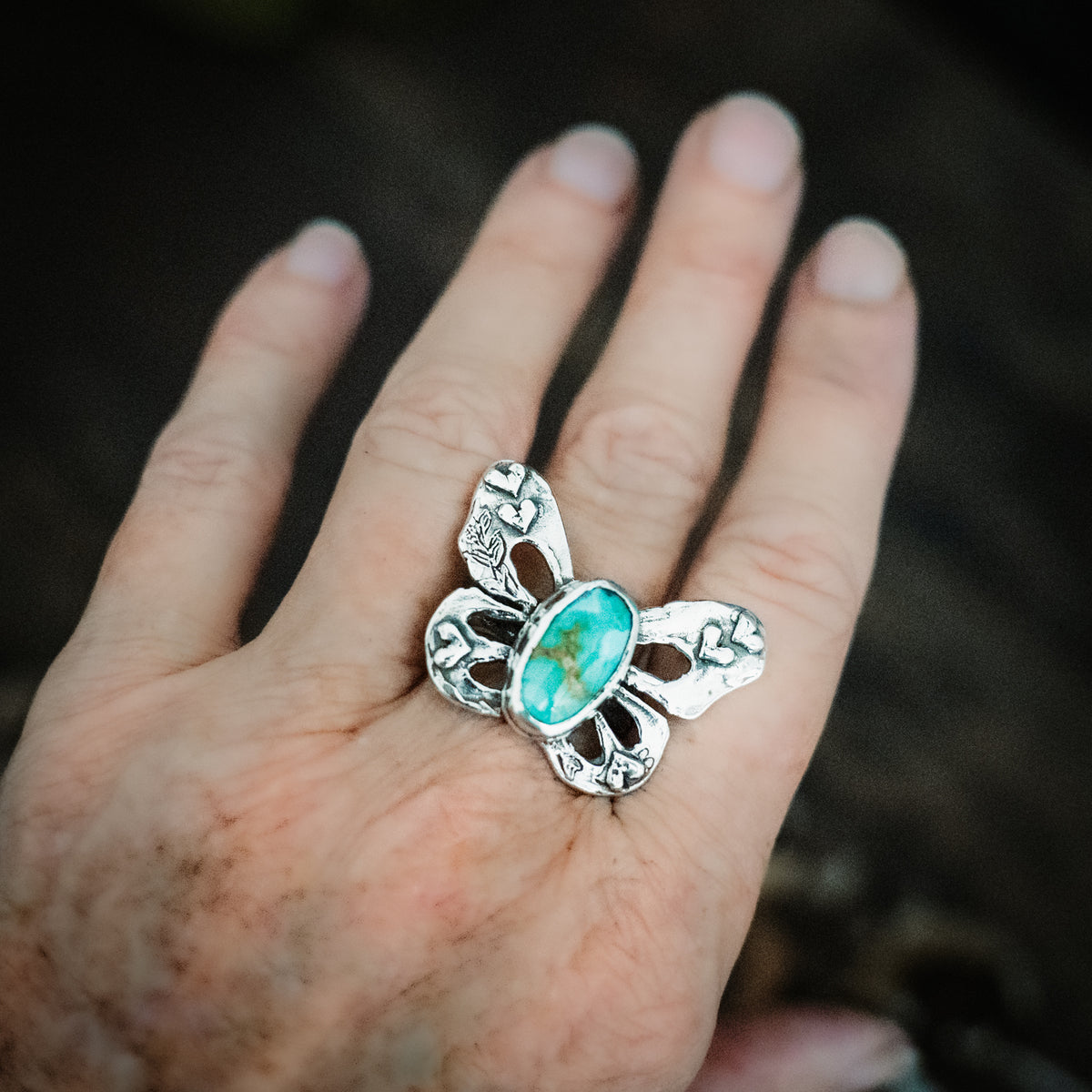 Butterfly Love Sonoran Turquoisel Ring- adjusted to your size