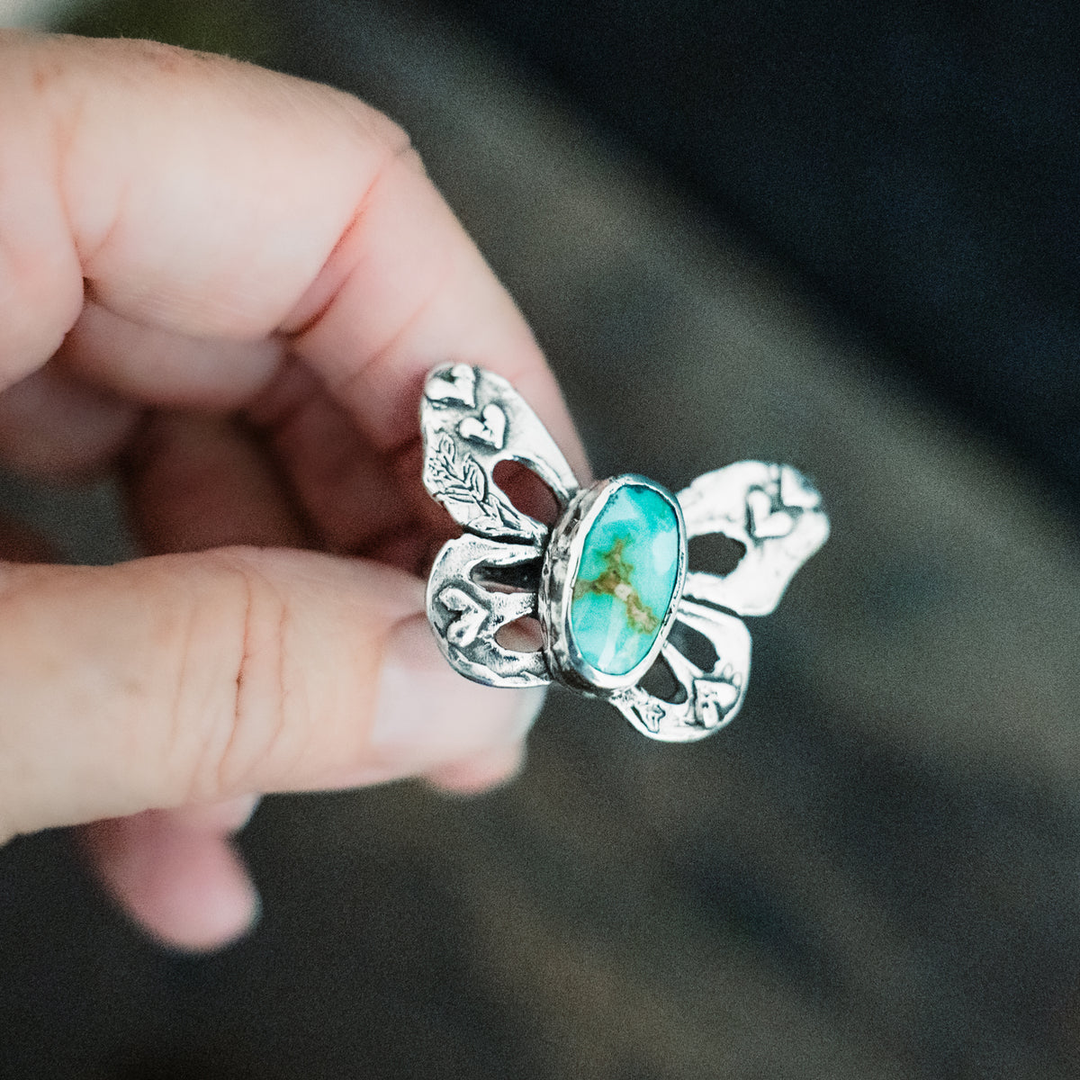 Butterfly Love Sonoran Turquoisel Ring- adjusted to your size
