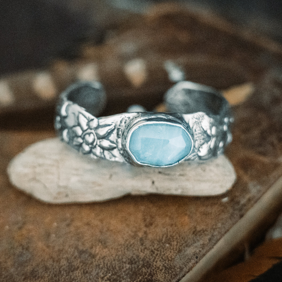 Celebrate Life Aquamarine Cuff