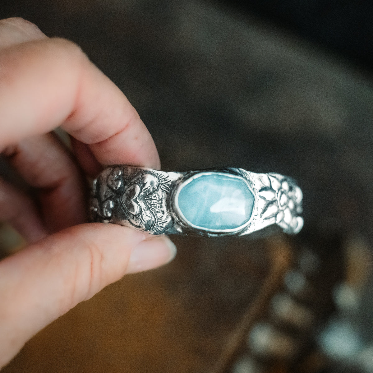 Celebrate Life Aquamarine Cuff