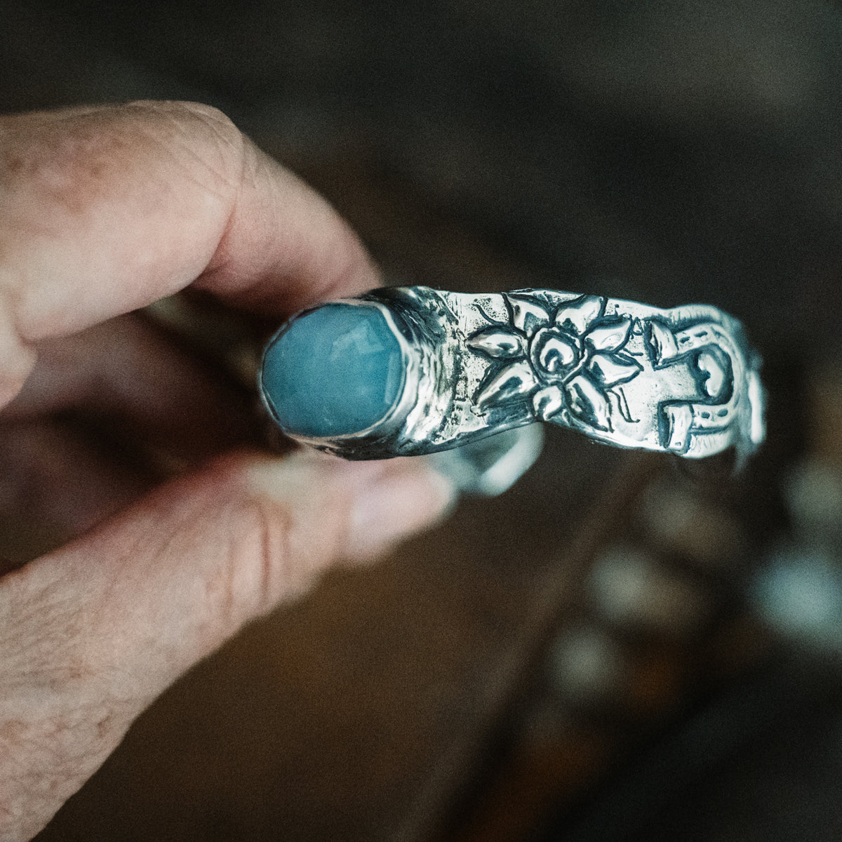 Celebrate Life Aquamarine Cuff