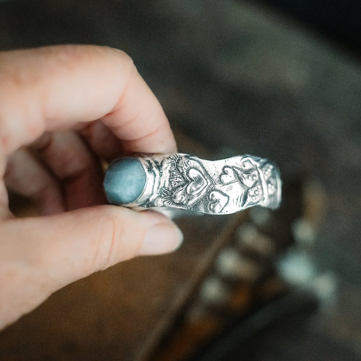 Celebrate Life Aquamarine Cuff