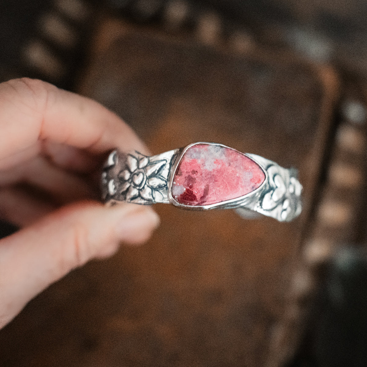 Celebrate Life Pink Thulite Cuff