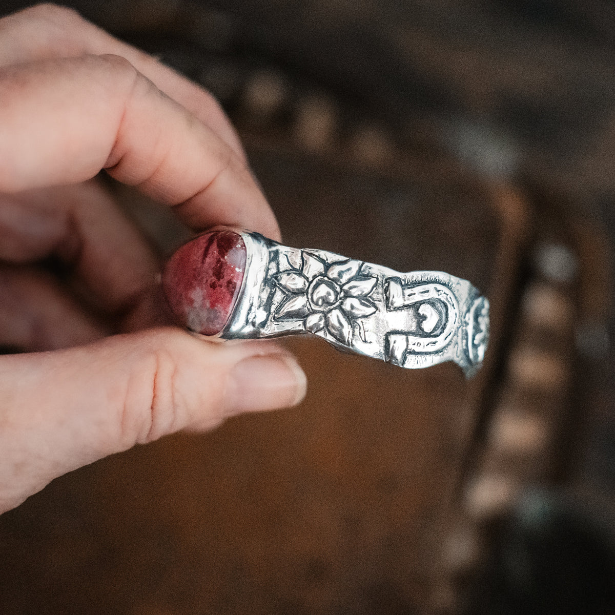 Celebrate Life Pink Thulite Cuff