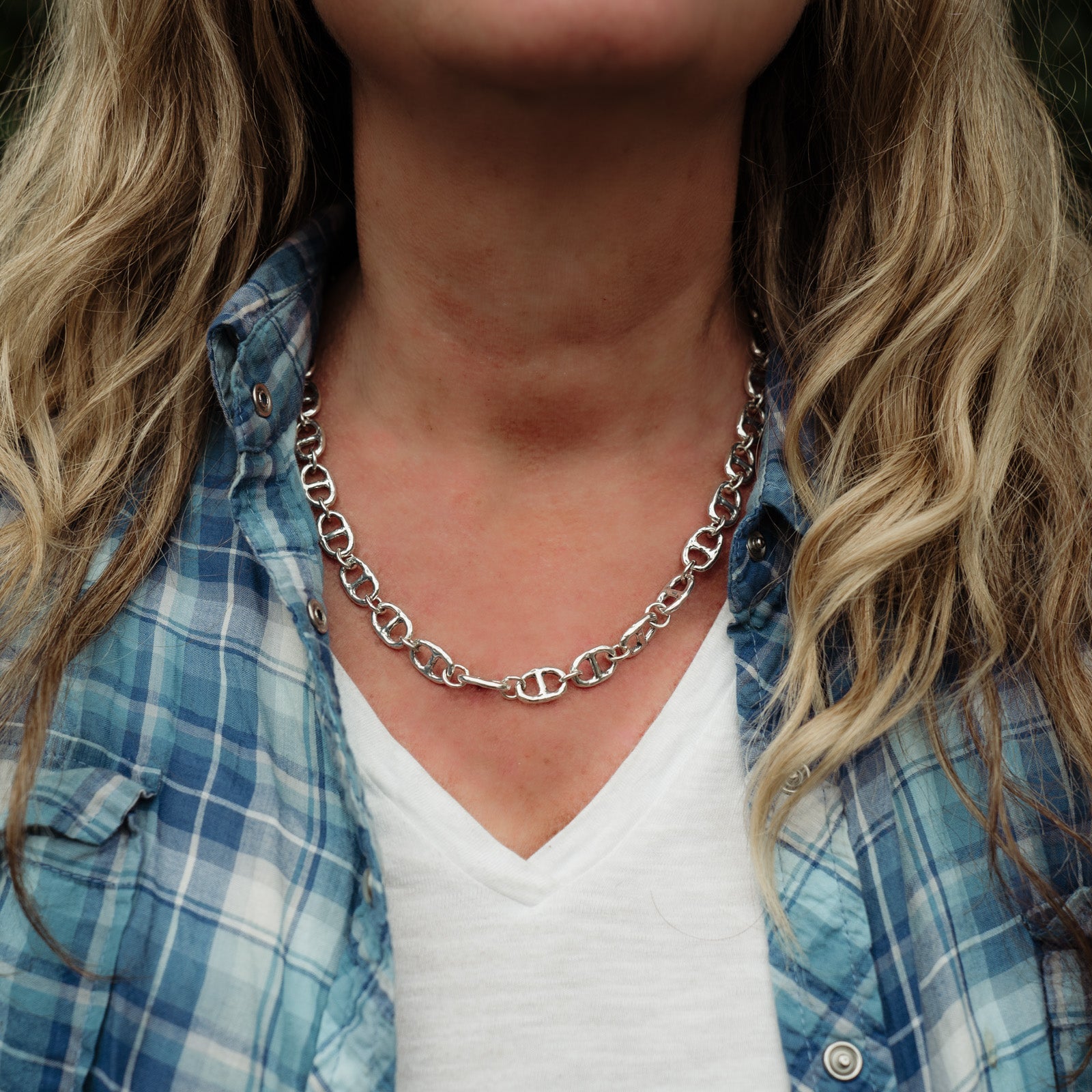 oval-link-chunky-silver-necklace | Otis Jaxon Jewellery