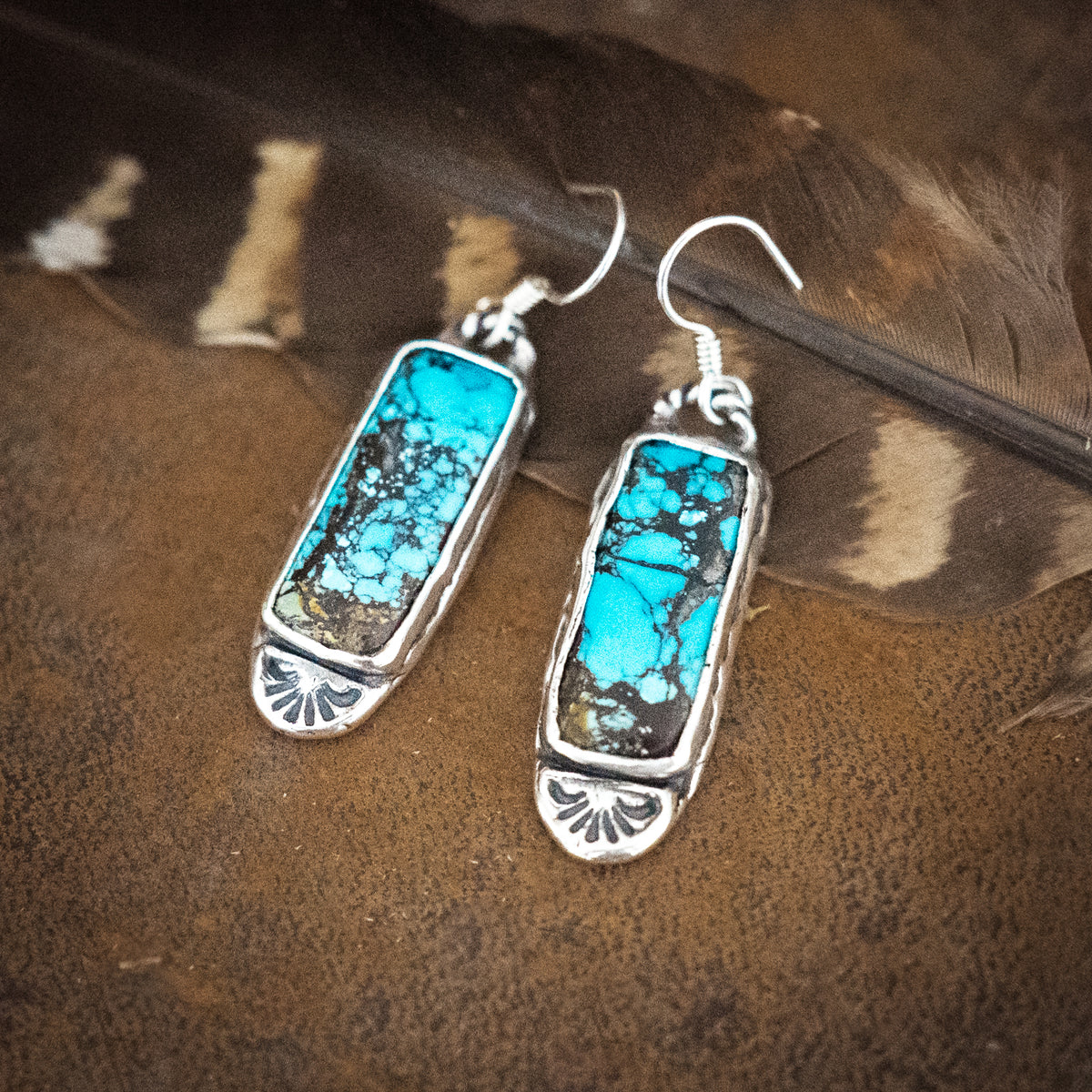 Spirit Rider Cloud Mountain Turquoise Earrings