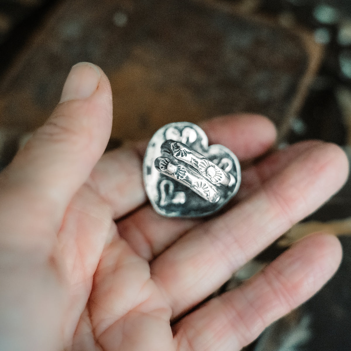 Heart Kingman Confetti Ring -adjusted to your size