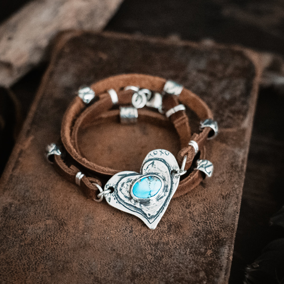 Courage My Love Turquoise Wrap Bracelet