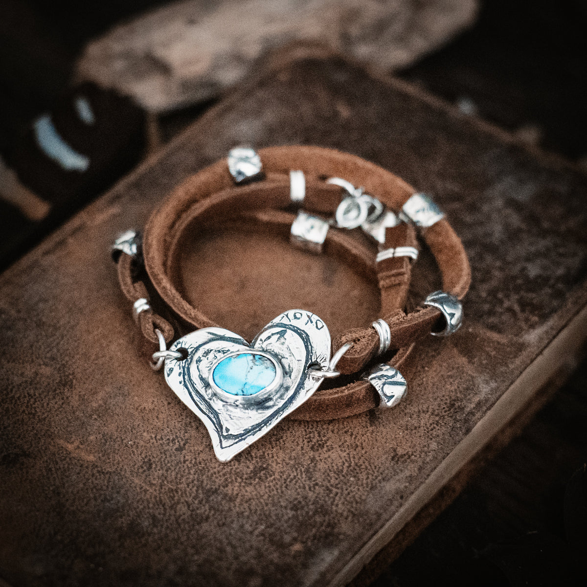 Courage My Love Turquoise Wrap Bracelet