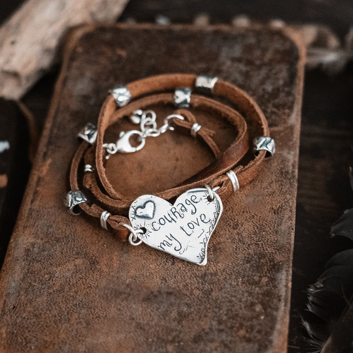 Courage My Love Turquoise Wrap Bracelet