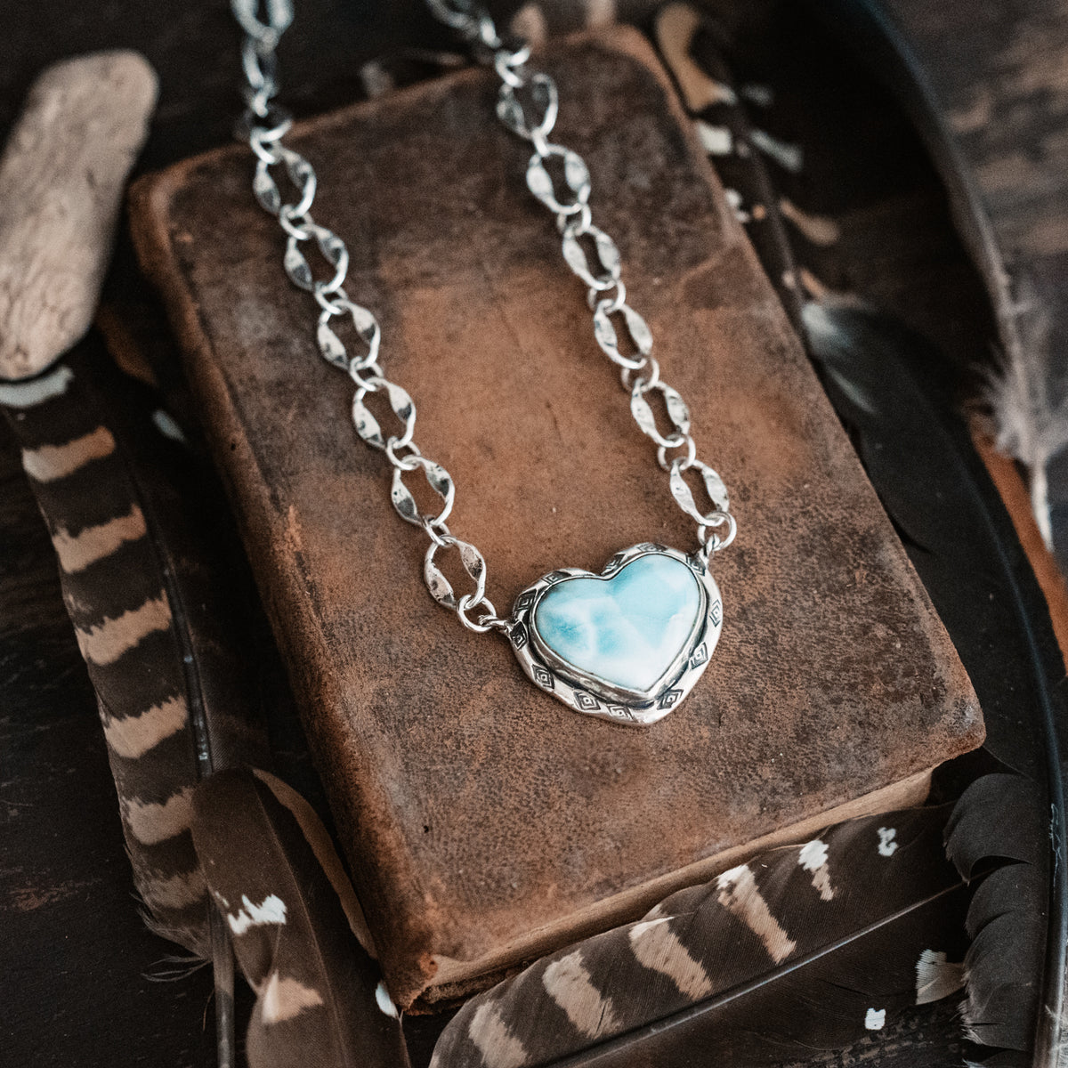Courage My Love Larimar Necklace