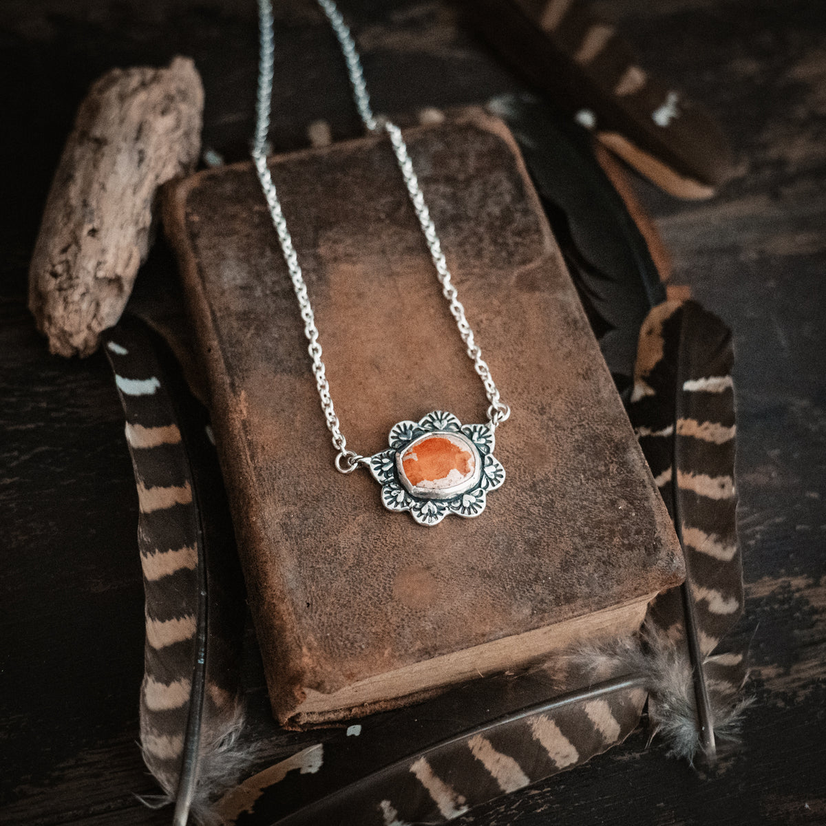 Courage To Bloom Fire Opal Necklace