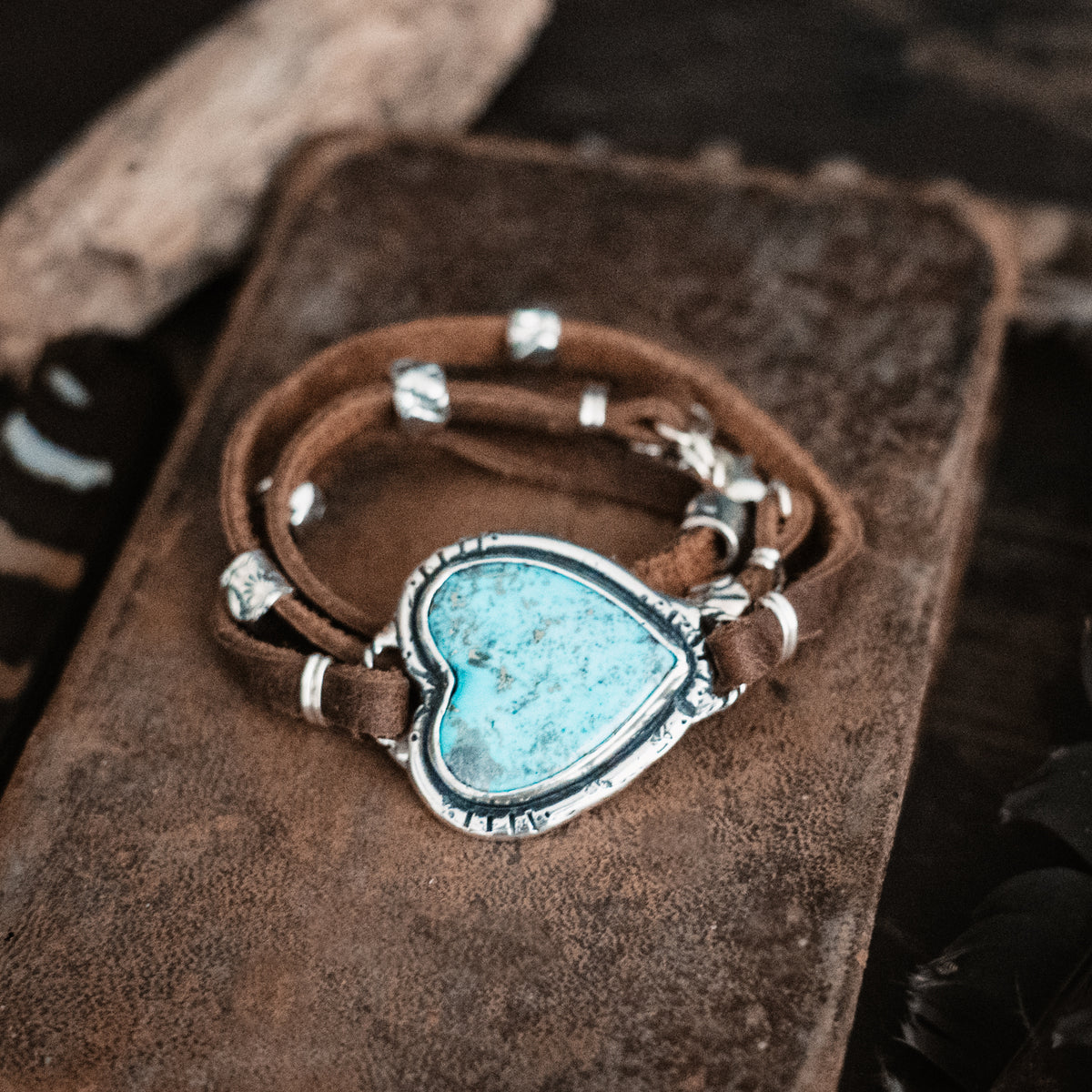 Courageous Heart Turquoise Wrap Bracelet