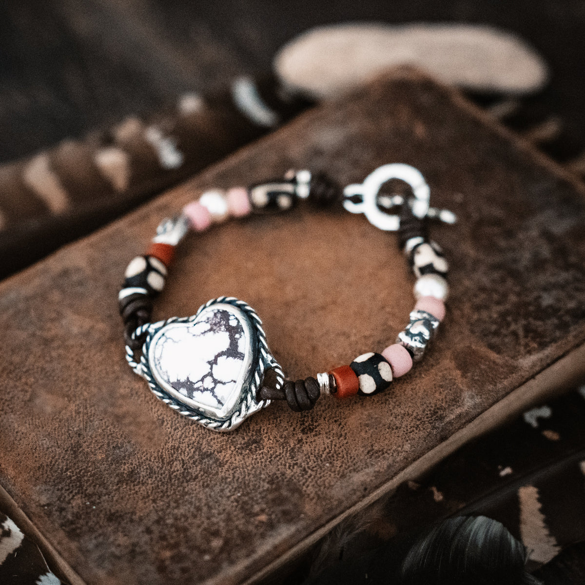 Cowgirl At Heart Trade Bead Bracelet- SIZE Large- 8.5&quot;