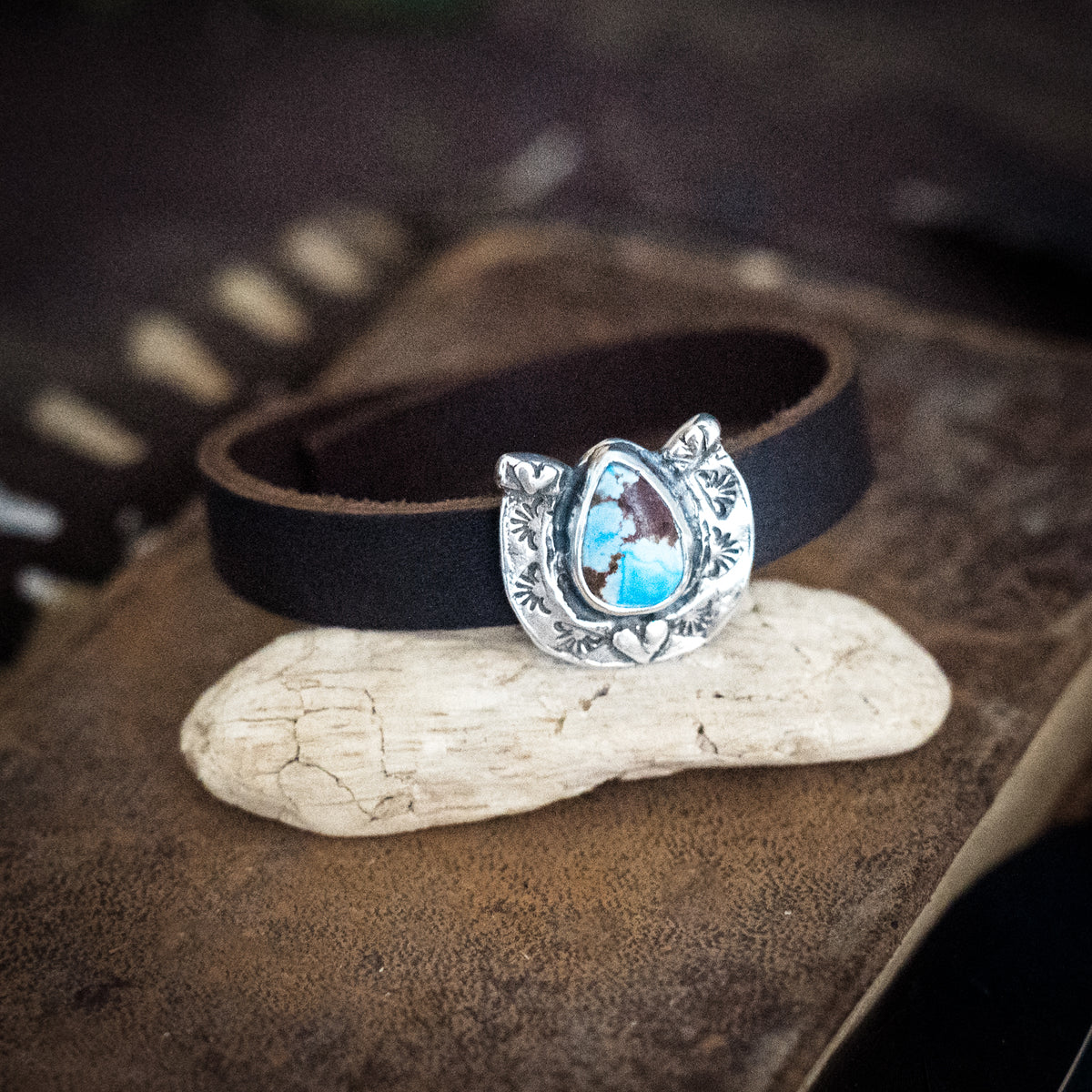 Cowgirl Up Horseshoe Turquoise Bracelet