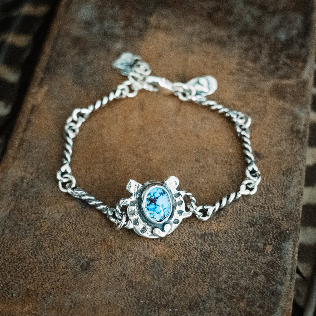 Cowgirl Up Horseshoe Lavender Turquoise Bracelet