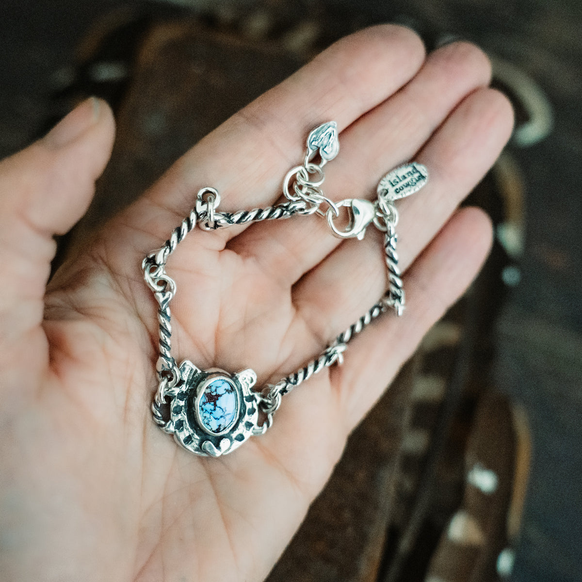 Cowgirl Up Horseshoe Lavender Turquoise Bracelet