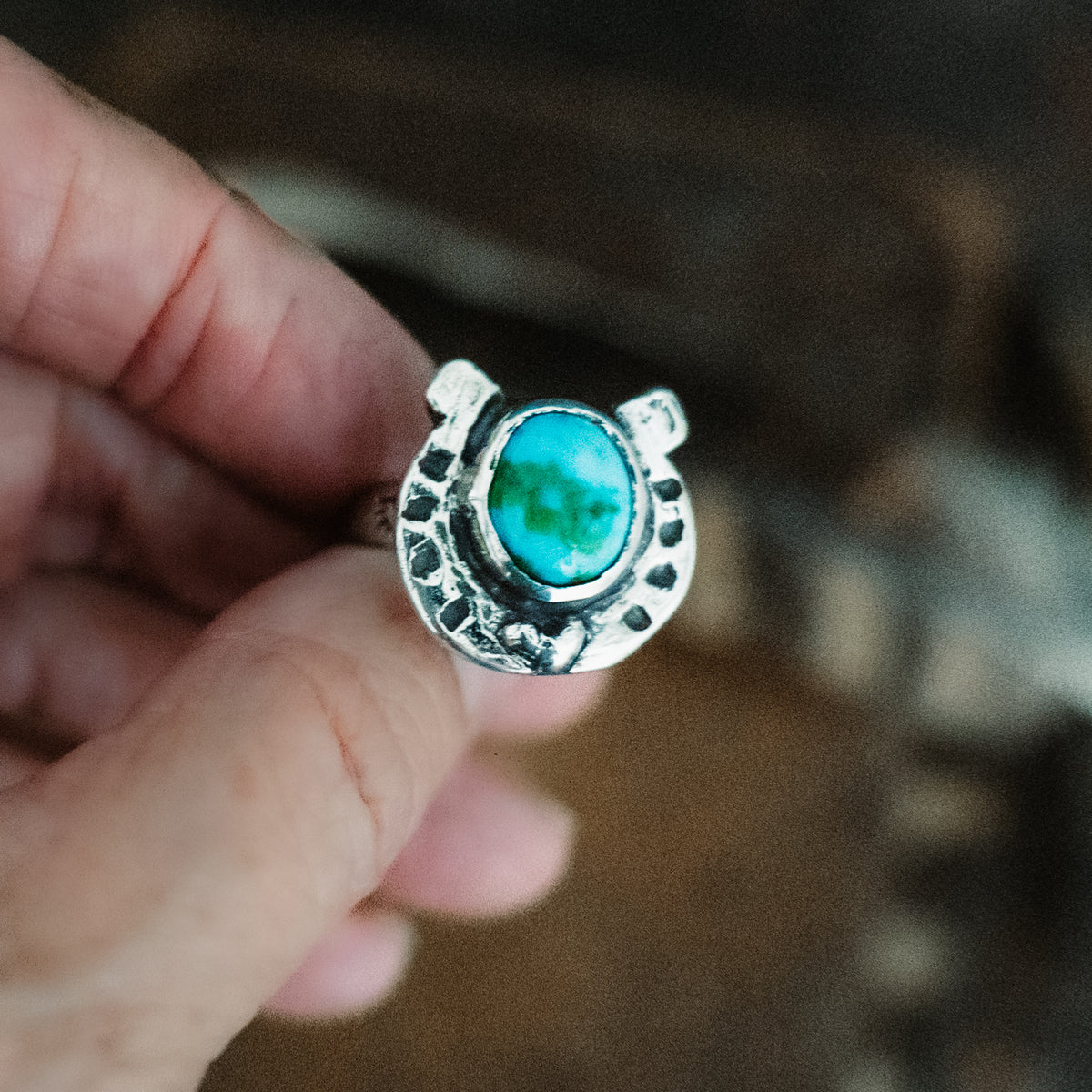 CUSTOM FOR DAWN LEE-Horseshoe Golden Sonoran Gold Turquoise Ring