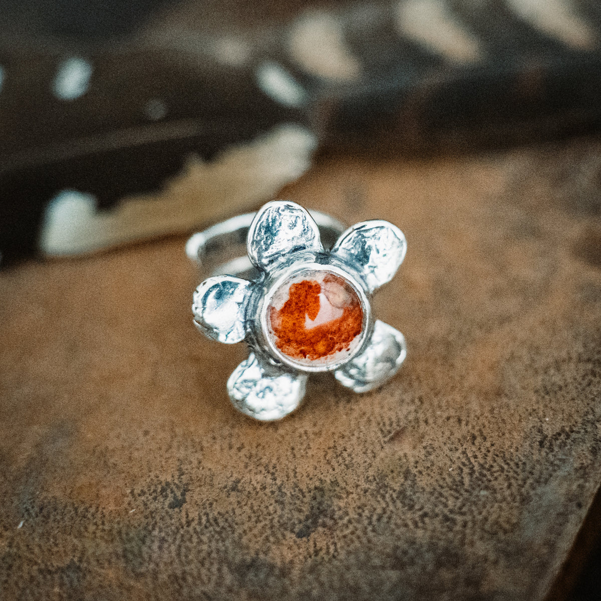 Happy Sunshine Fire Opal Ring- Adjusted to your size