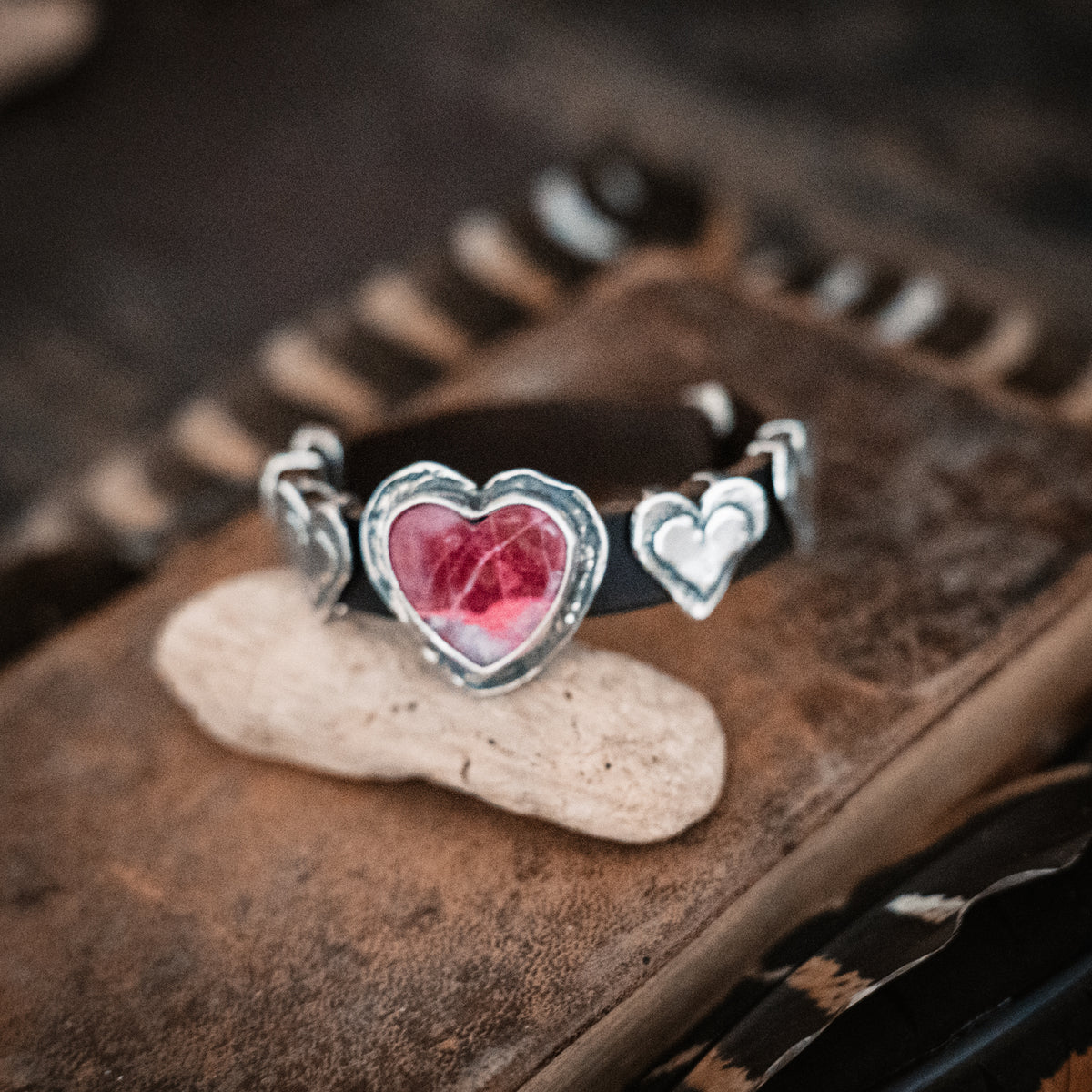 Desert Rose Leather Cuff