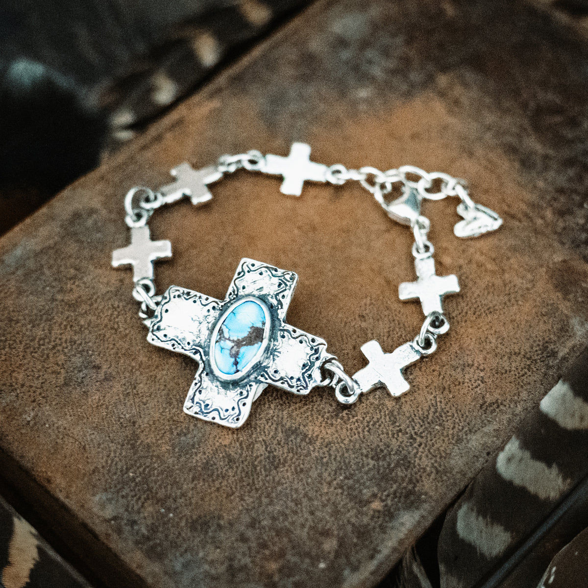 Divine Love Golden Lavender Turquoise Bracelet