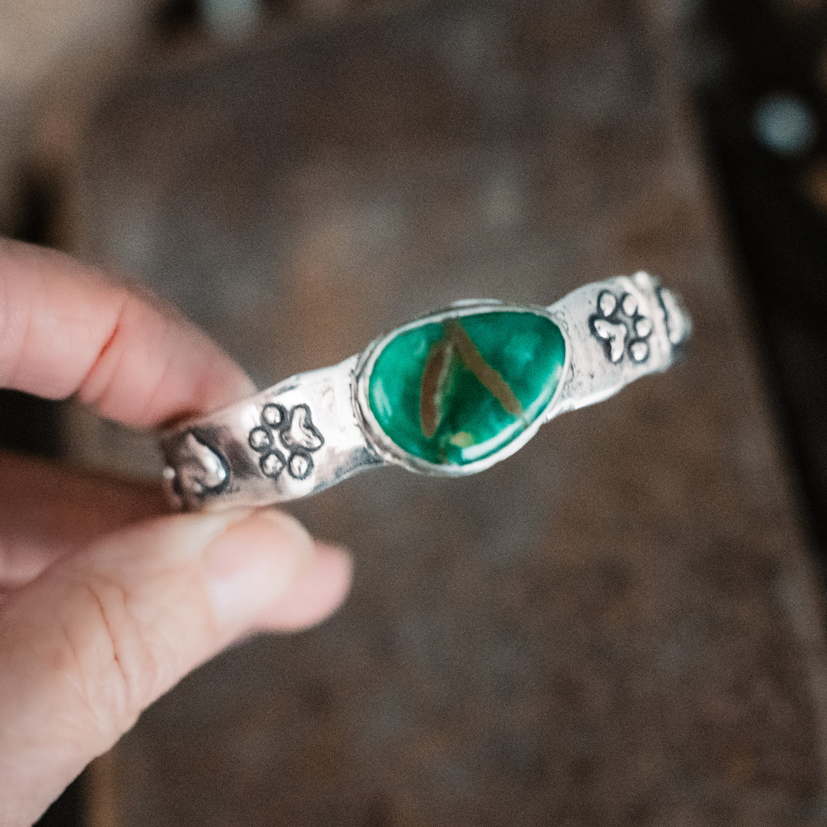 My Dog is Forever in my Heart Turquoise Cuff