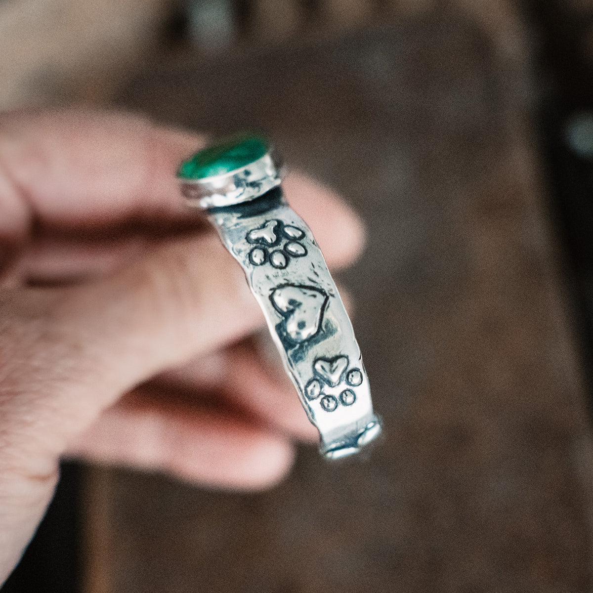 My Dog is Forever in my Heart Turquoise Cuff