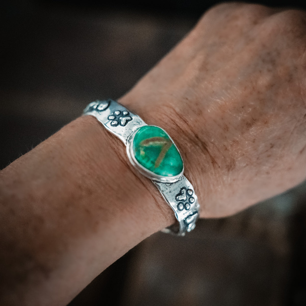 My Dog is Forever in my Heart Turquoise Cuff