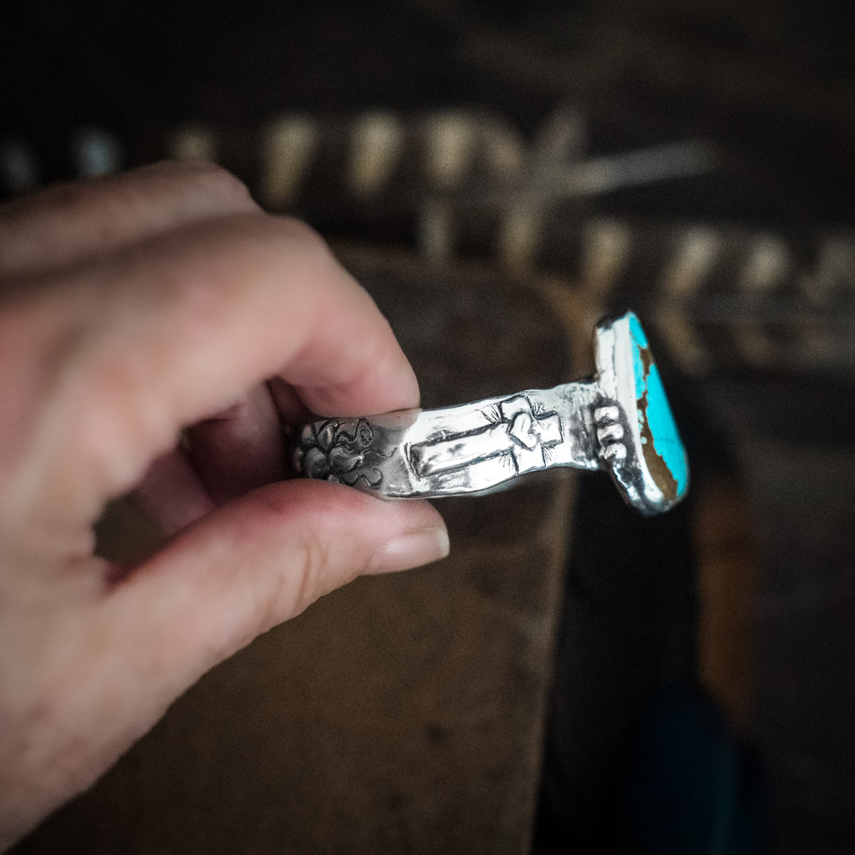 Faith is Daring Turquoise Cuff