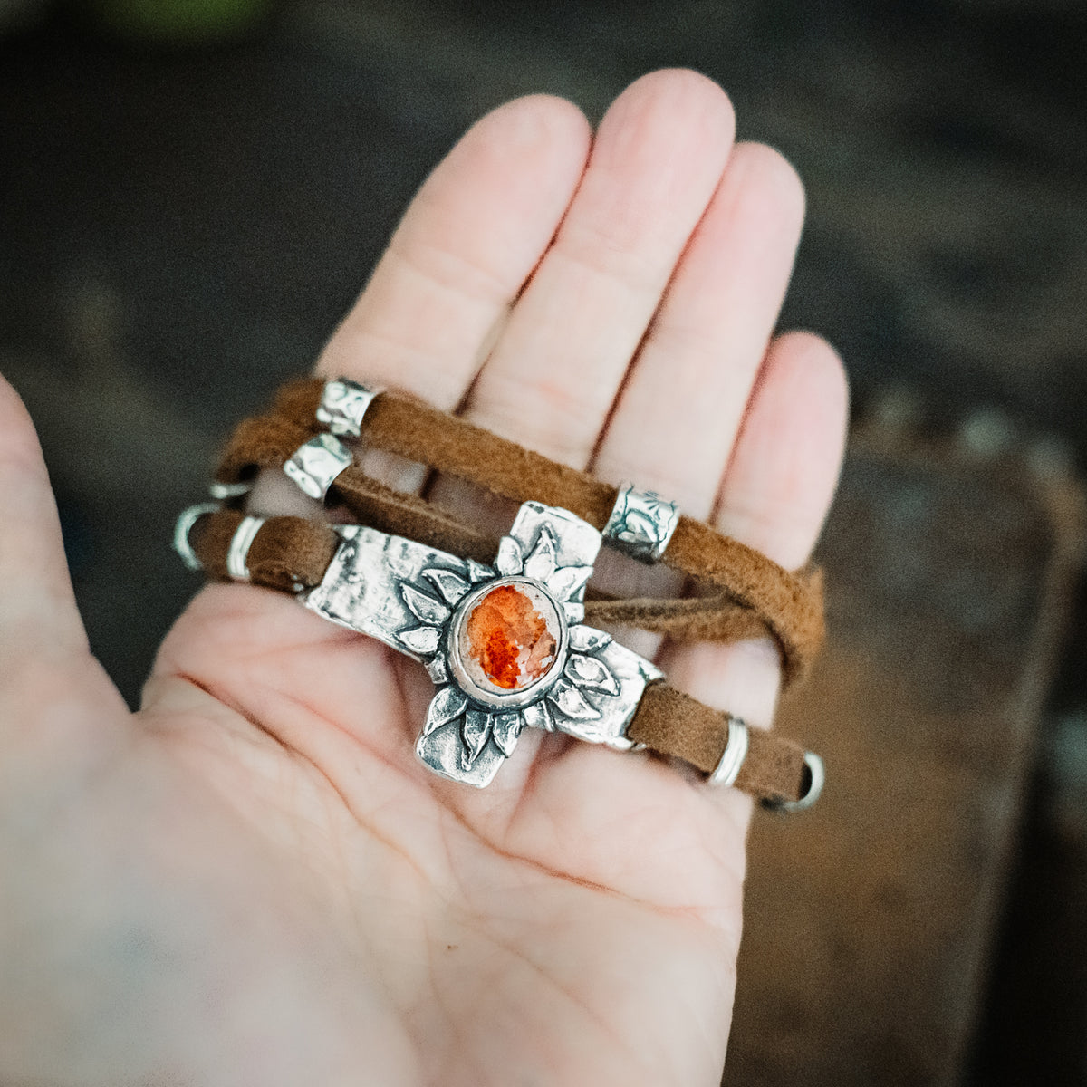 Faith Lights the Way Fire Opal Wrap Bracelet