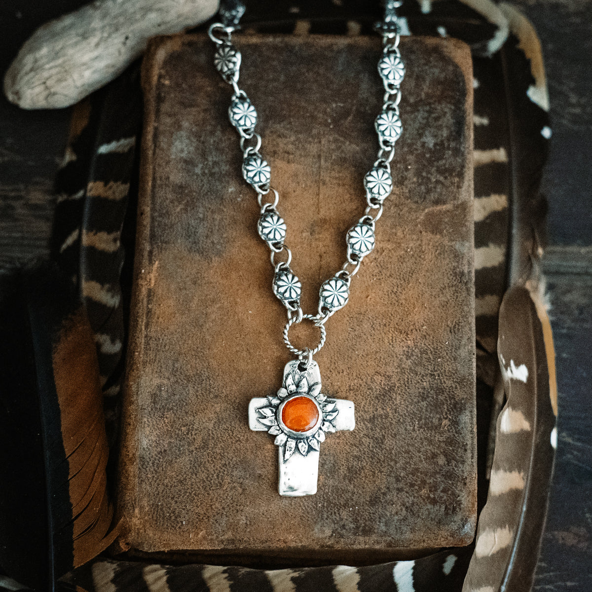 Faith Lights The Way Fire Opal Necklace