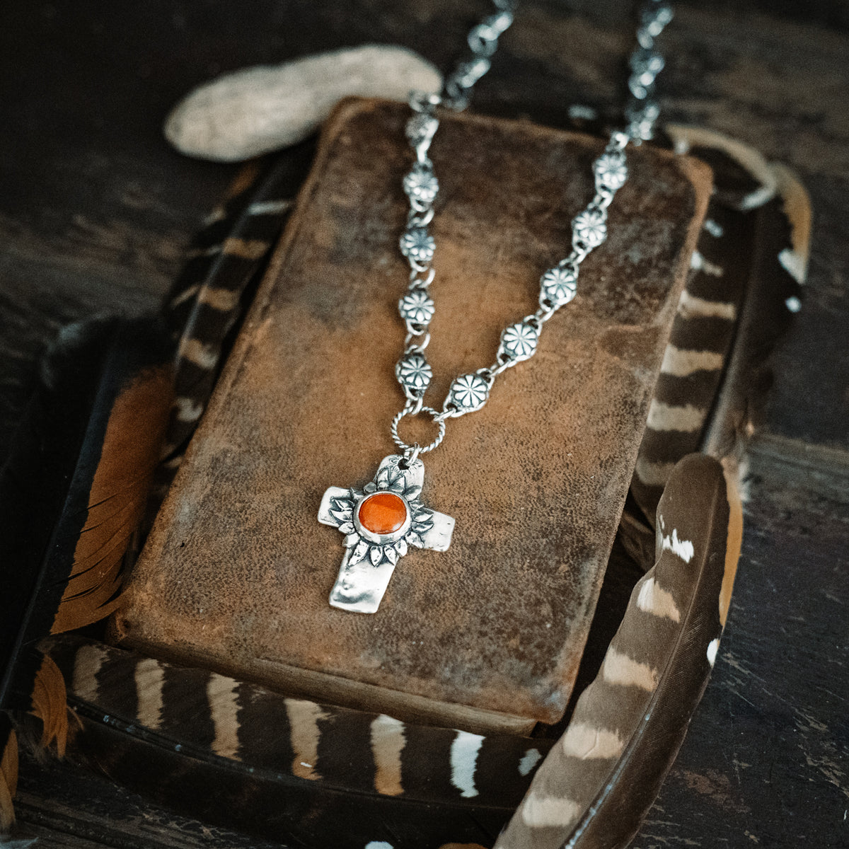 Faith Lights The Way Fire Opal Necklace