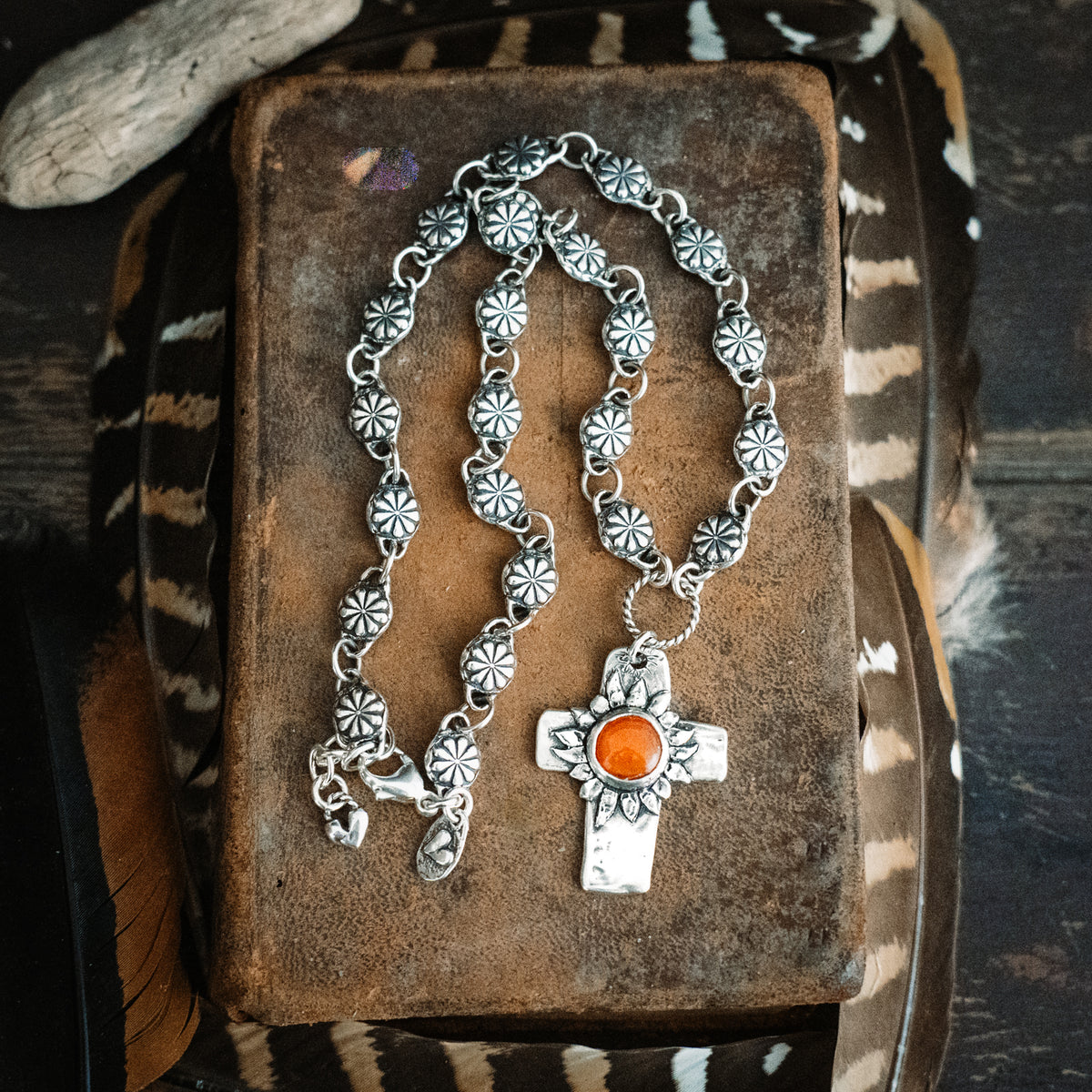 Faith Lights The Way Fire Opal Necklace