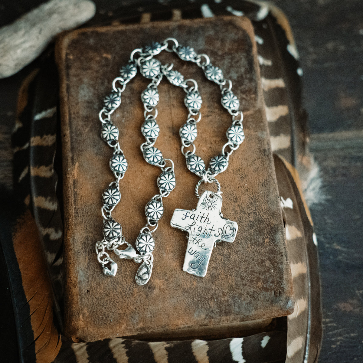 Faith Lights The Way Fire Opal Necklace