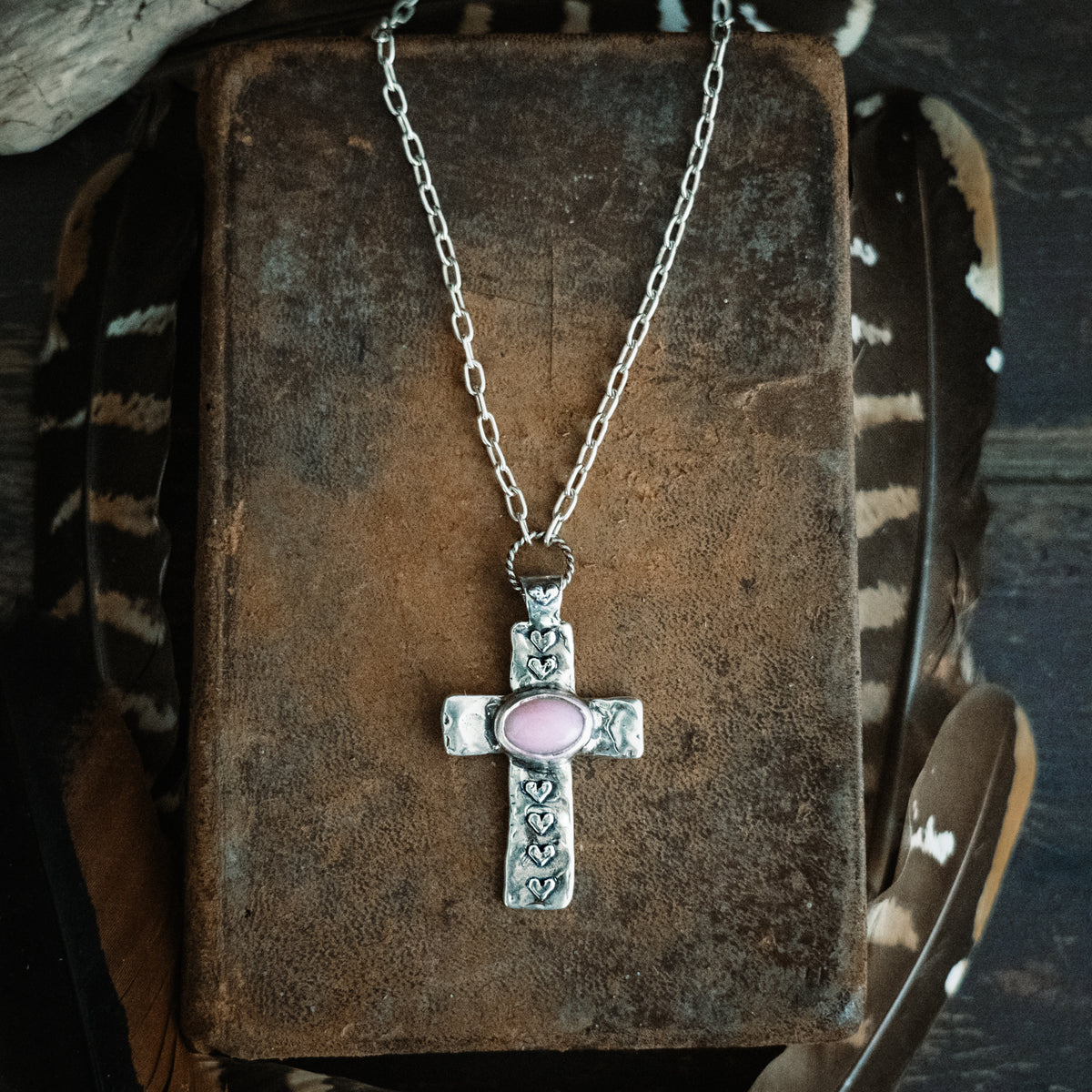 Faith Makes All Things Possible Pink Opal Necklace
