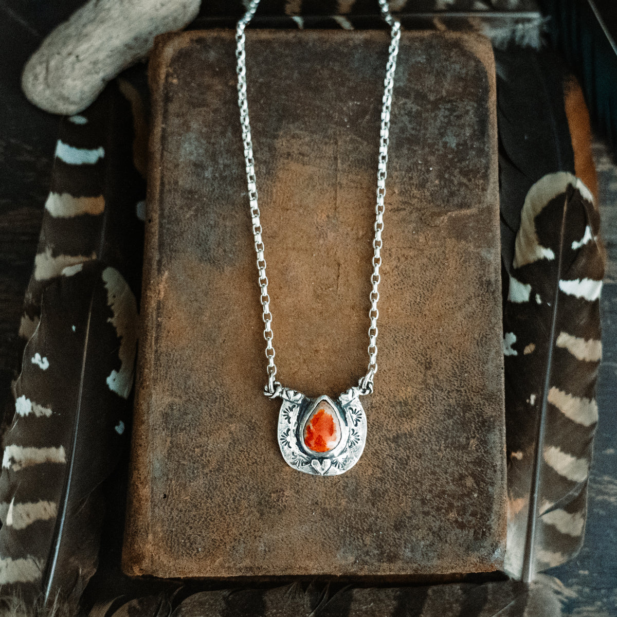 Big Horseshoe Fire Opal Necklace