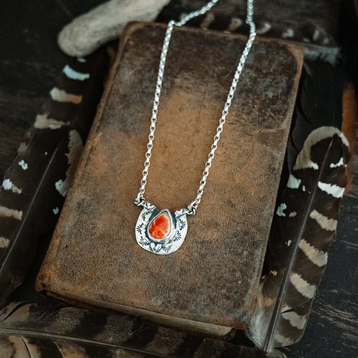 Big Horseshoe Fire Opal Necklace
