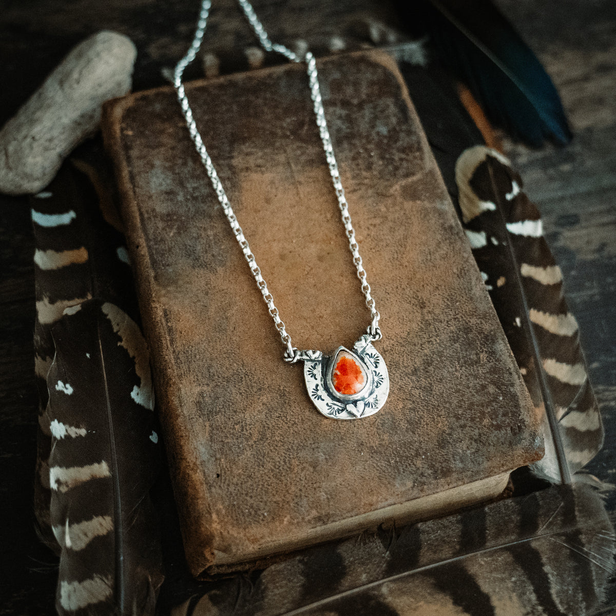 Big Horseshoe Fire Opal Necklace