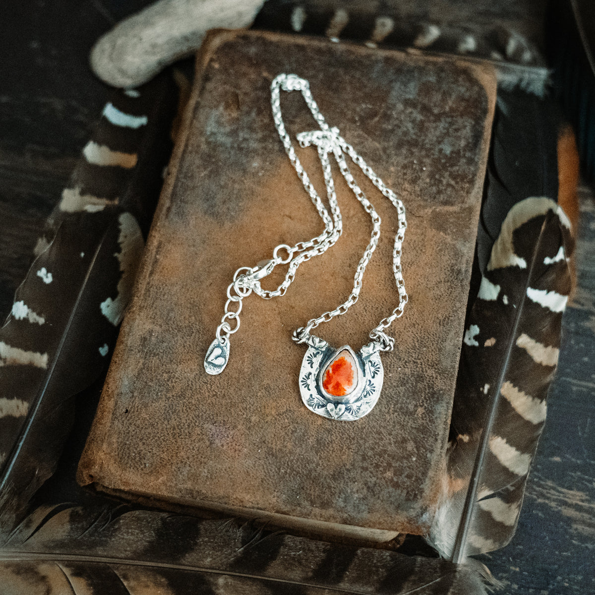 Big Horseshoe Fire Opal Necklace